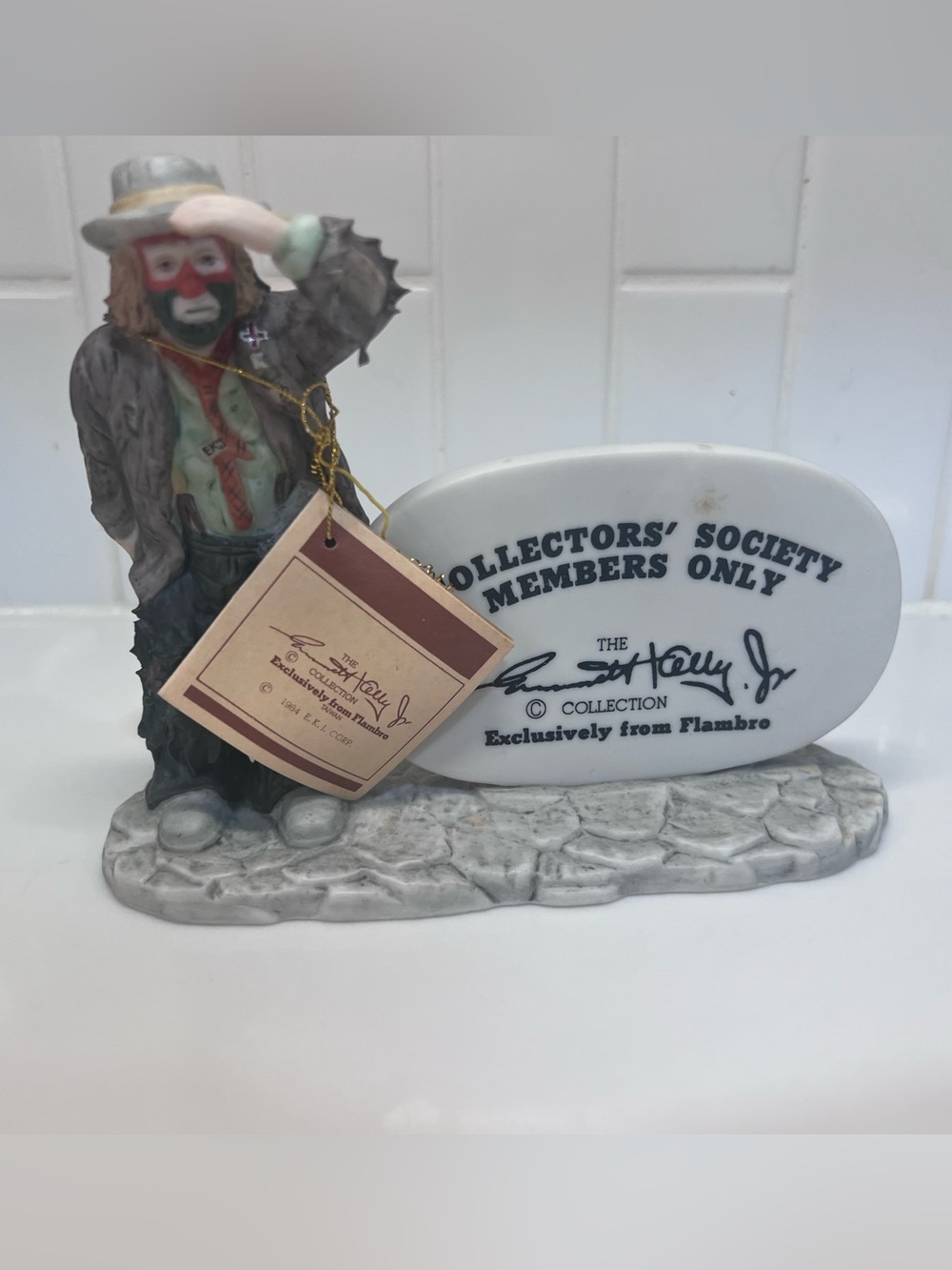 Vintage 1984 Emmett Kelly Jr. Collectors Society Members Only Display Sign